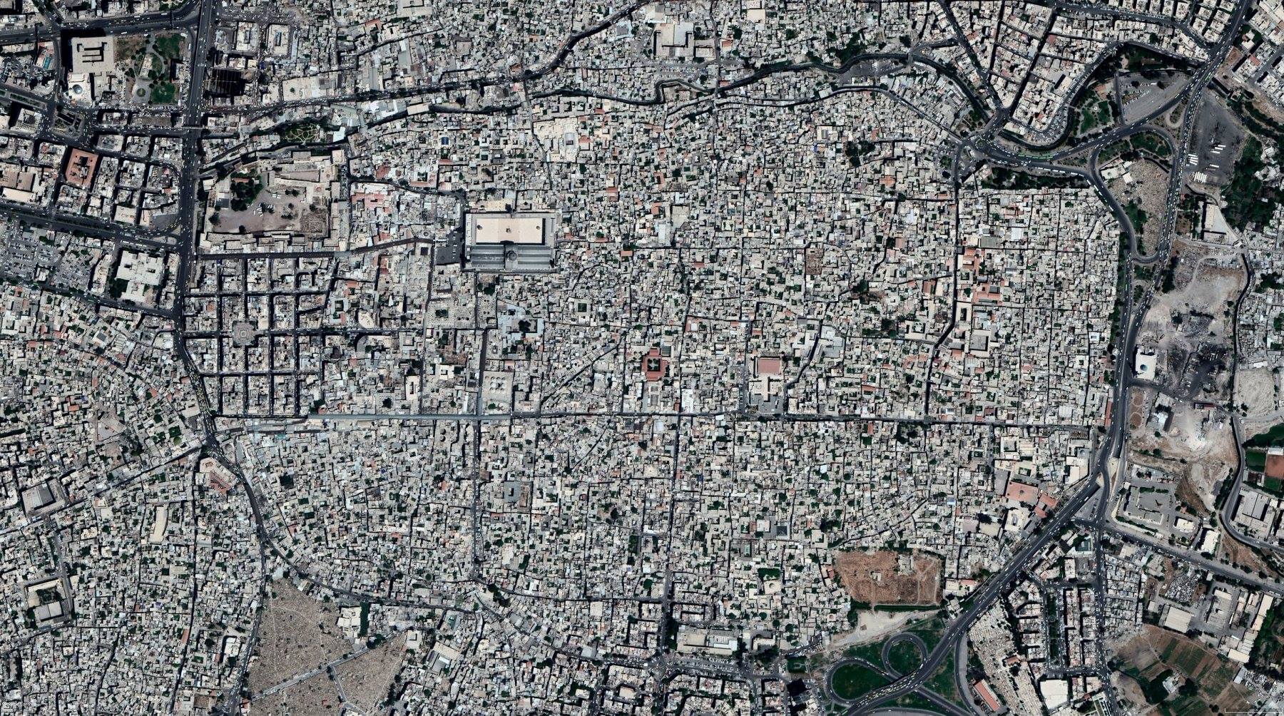 صورة جوية لمدينة دمشق القديمة