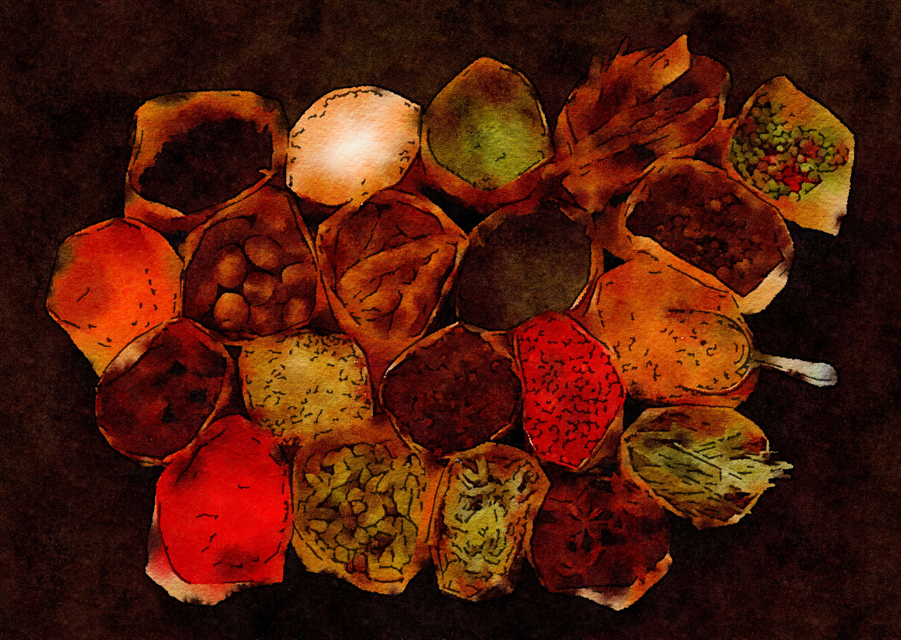 رسمة سوق البزورية لمؤنس بخاري